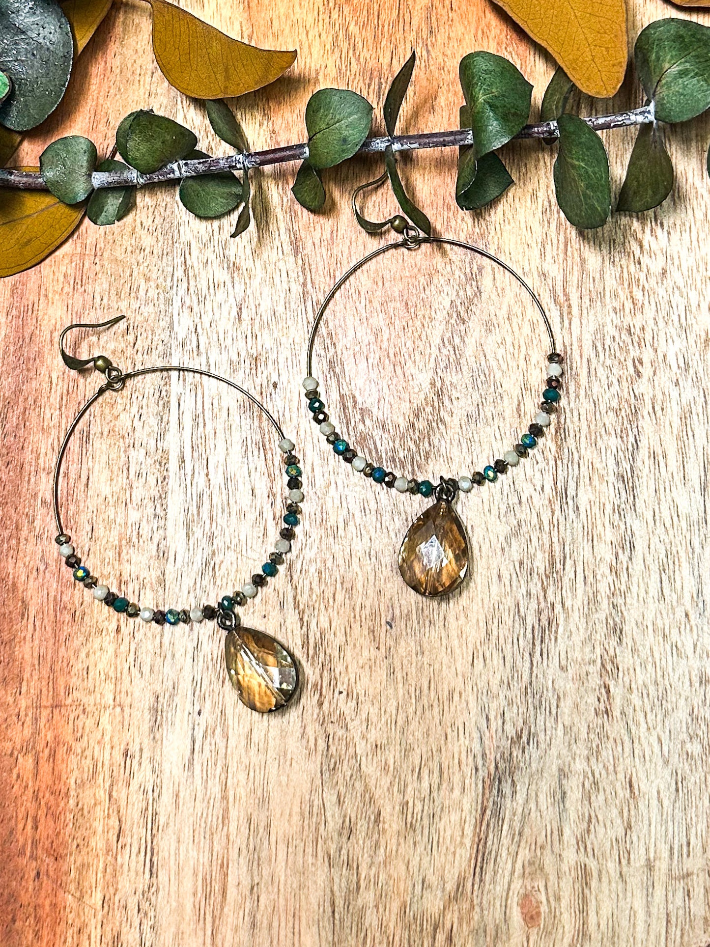 The Downtown Hoop Earrings, Blue Multi