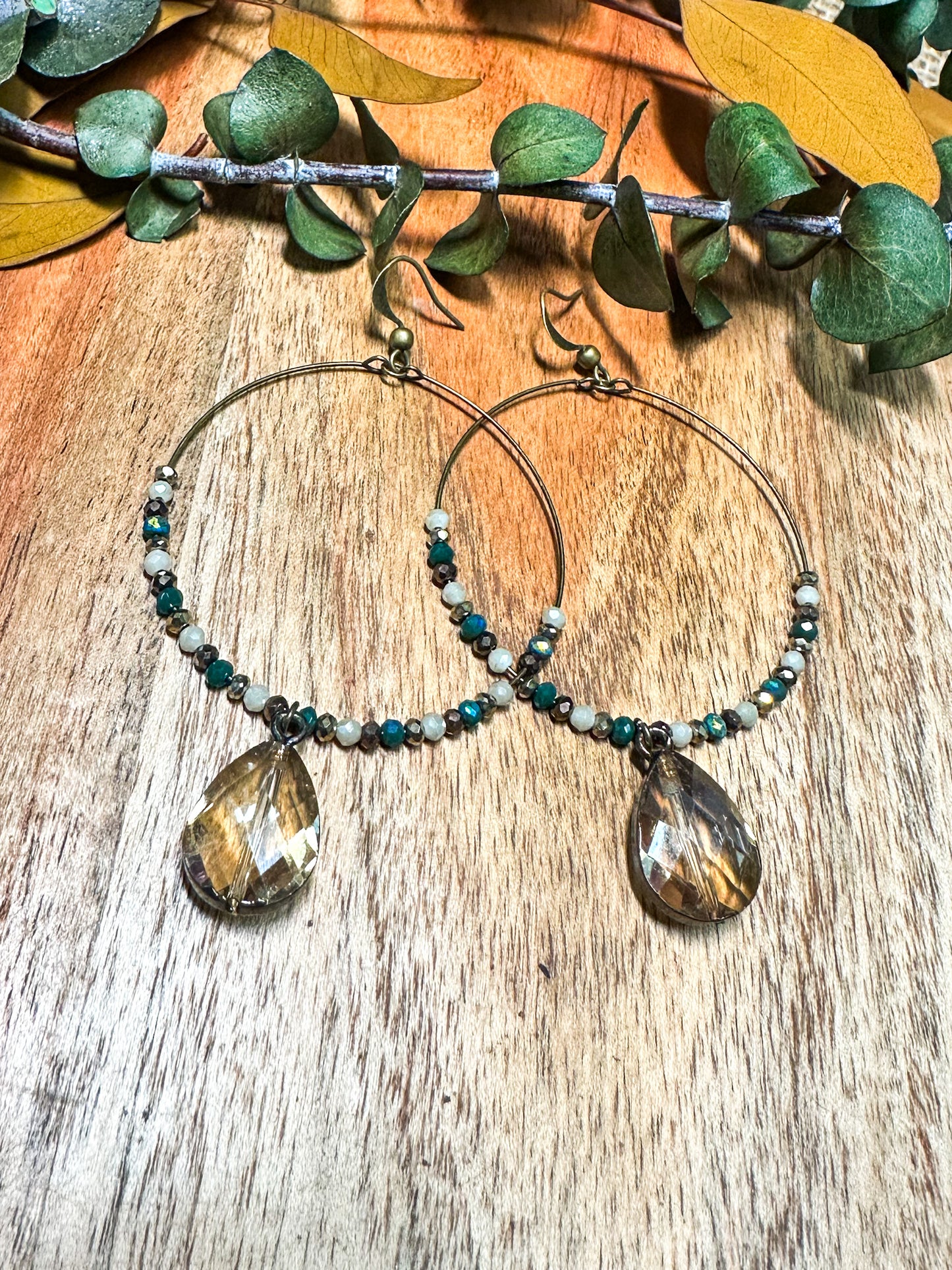 The Downtown Hoop Earrings, Blue Multi