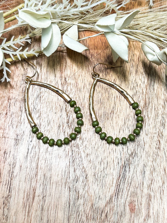 Classically Green Earrings, Olive