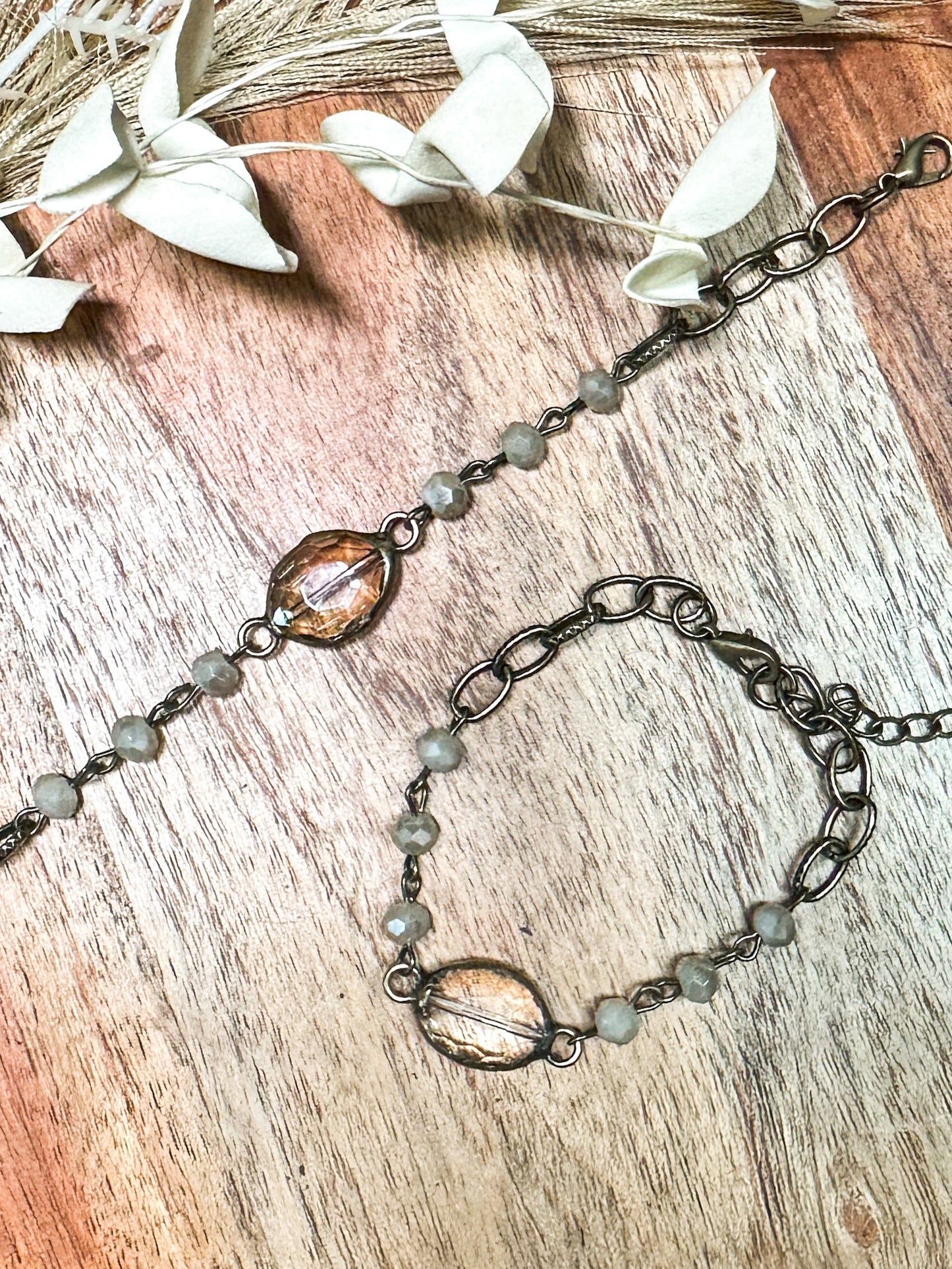 Crystal Link Bracelet, Mocha