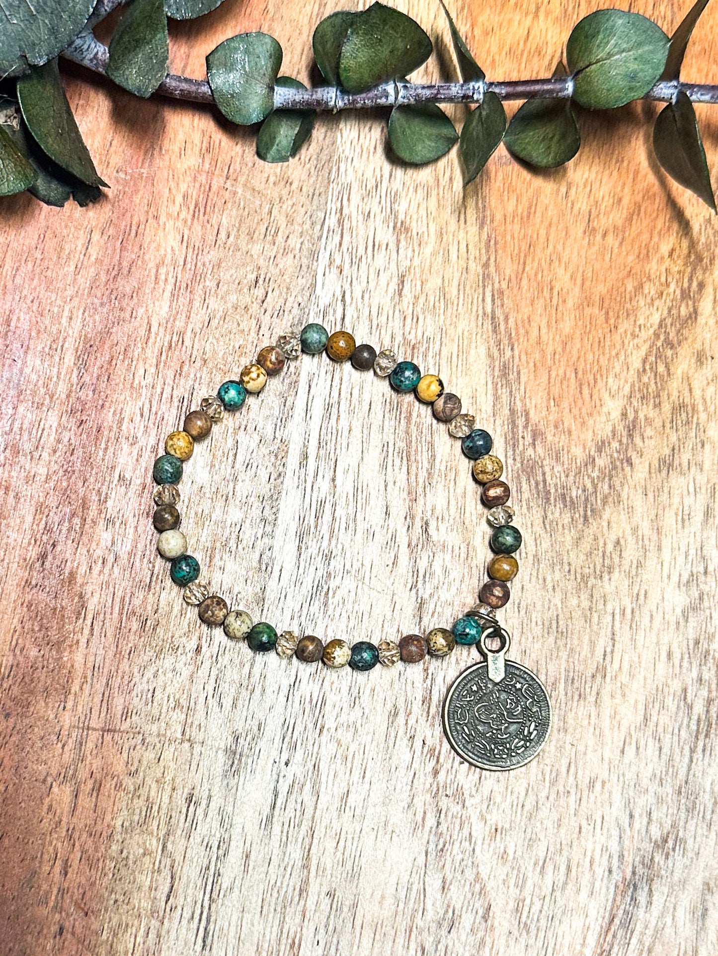 Eclipsed Beaded Bracelet, Green