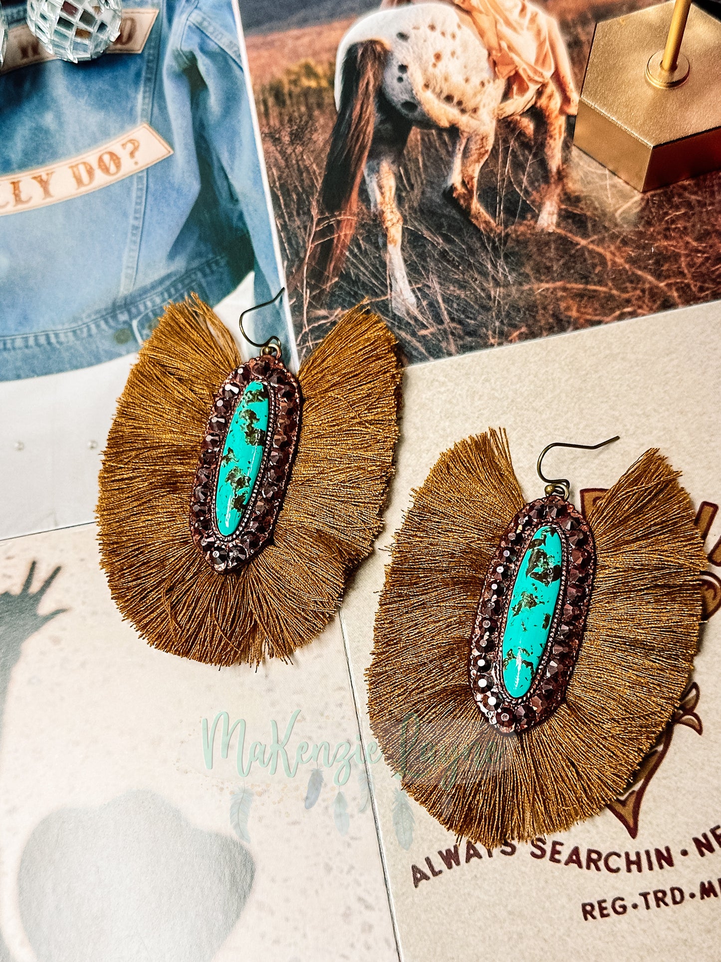 Gold & Bronze Fringe Earrings