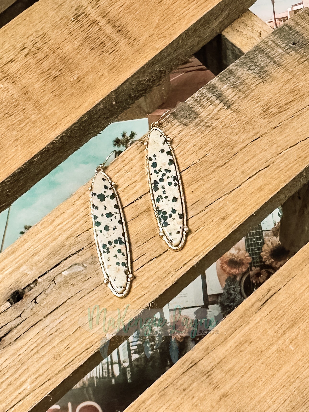 Dress It Up Oval Earrings, Dalmation
