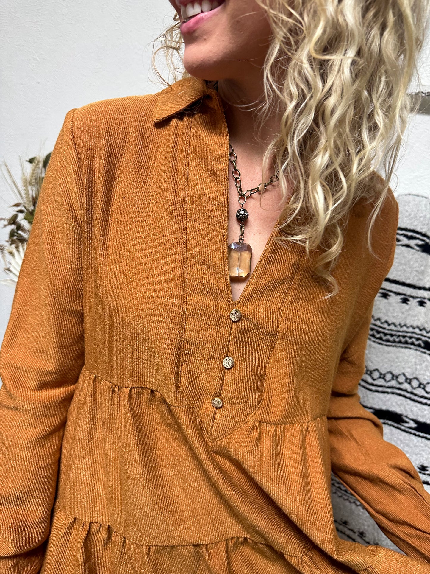 Harvest Hues Mini Dress, Camel