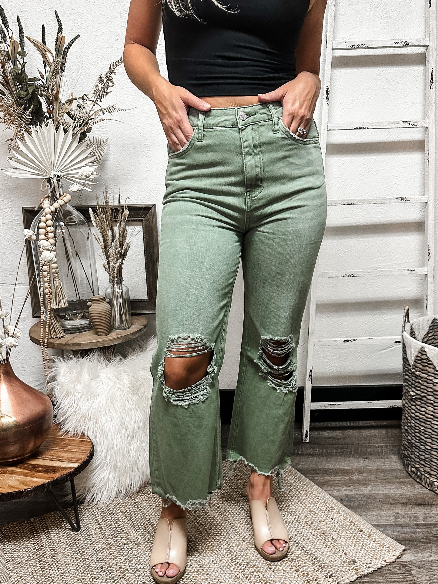 Envious Crop Flare Denim