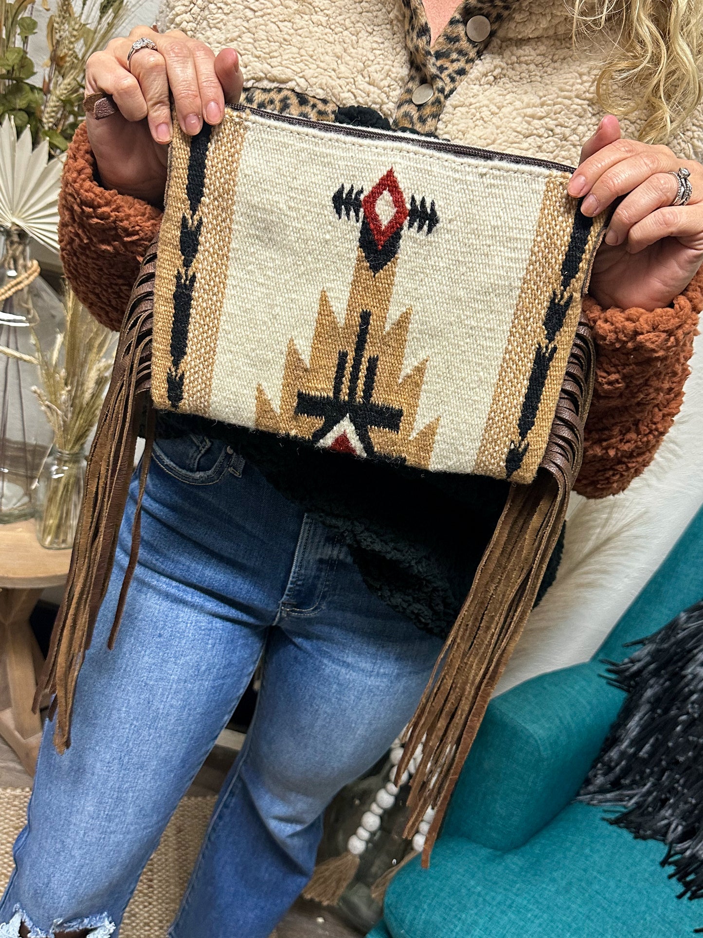 Hometown Girl Blanket Purse, Cream