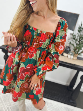 Pretty in Print Mini Dress, Red