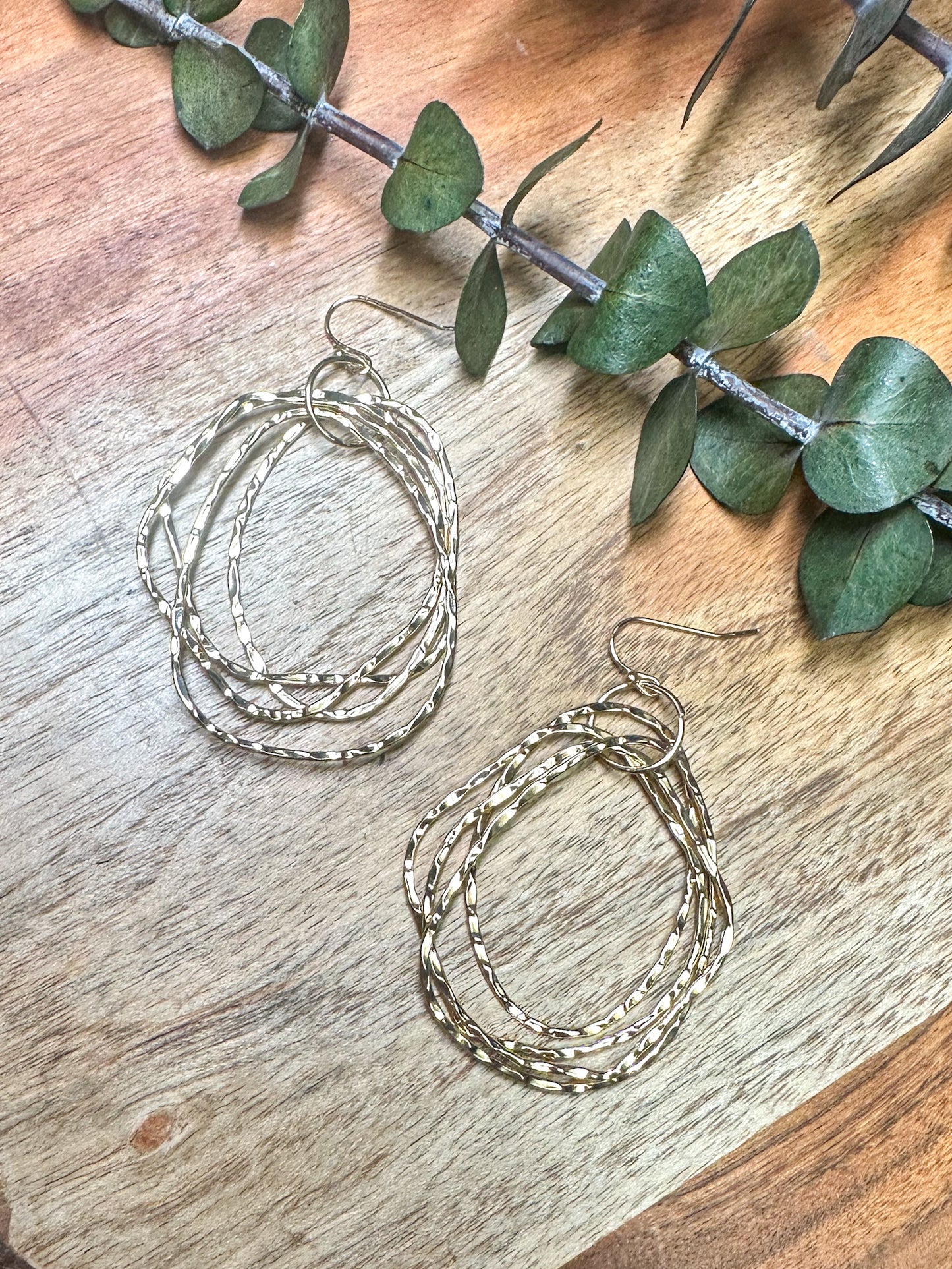 Wave Upon Wave Earrings, Gold