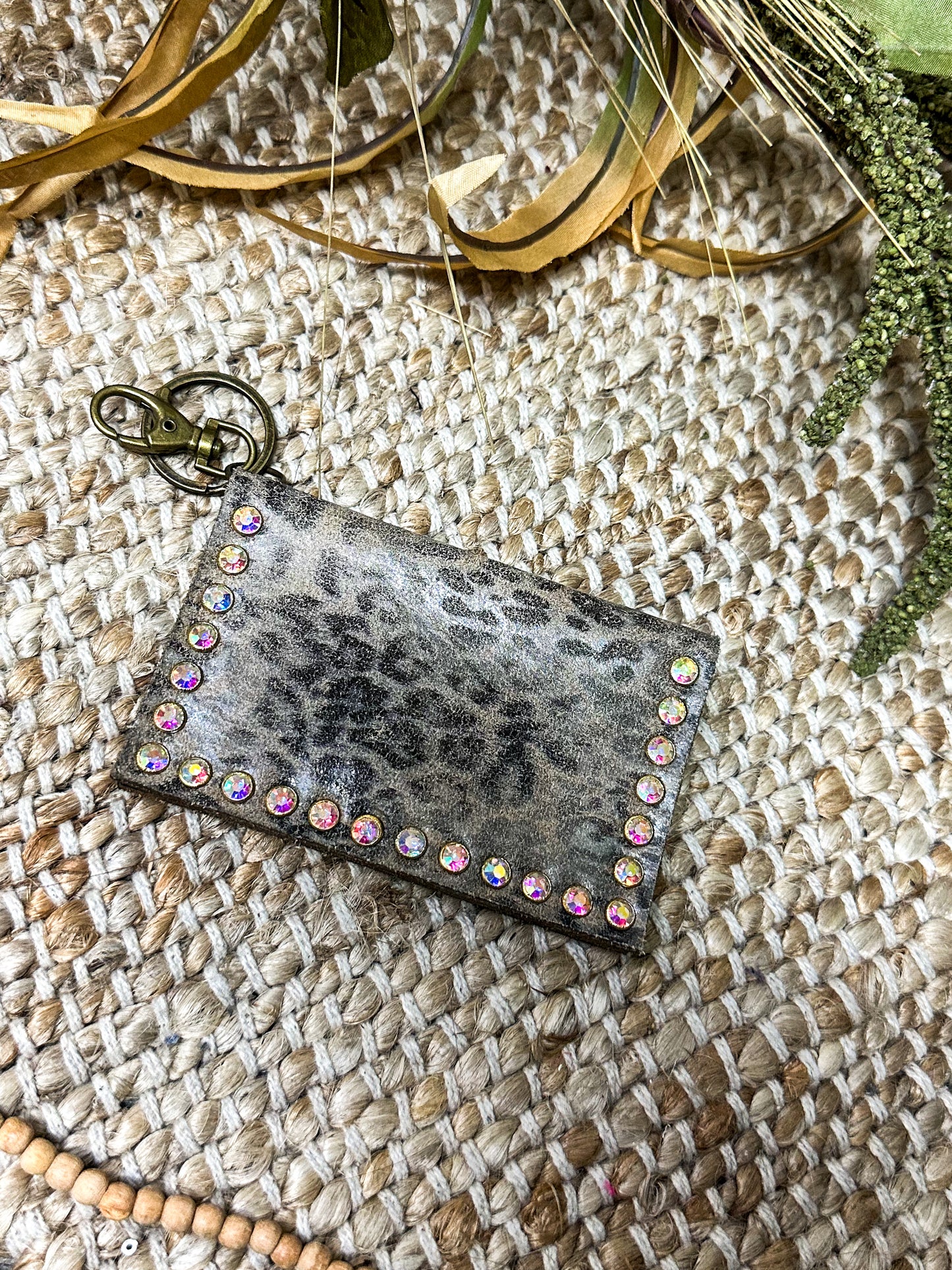 Subtle Spot Keychain Wallet, Tan