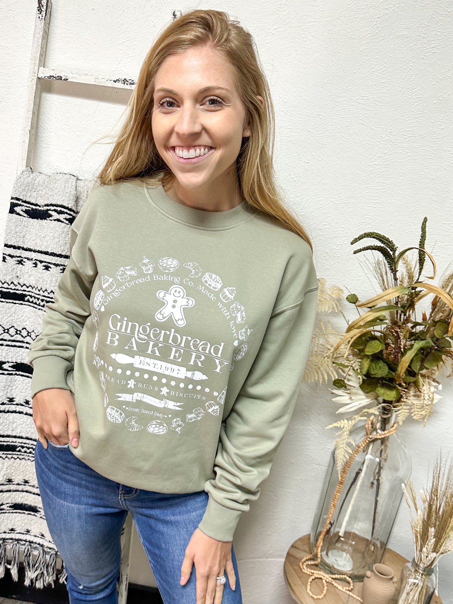 Mrs. Gingerbread Sweatshirt, Green