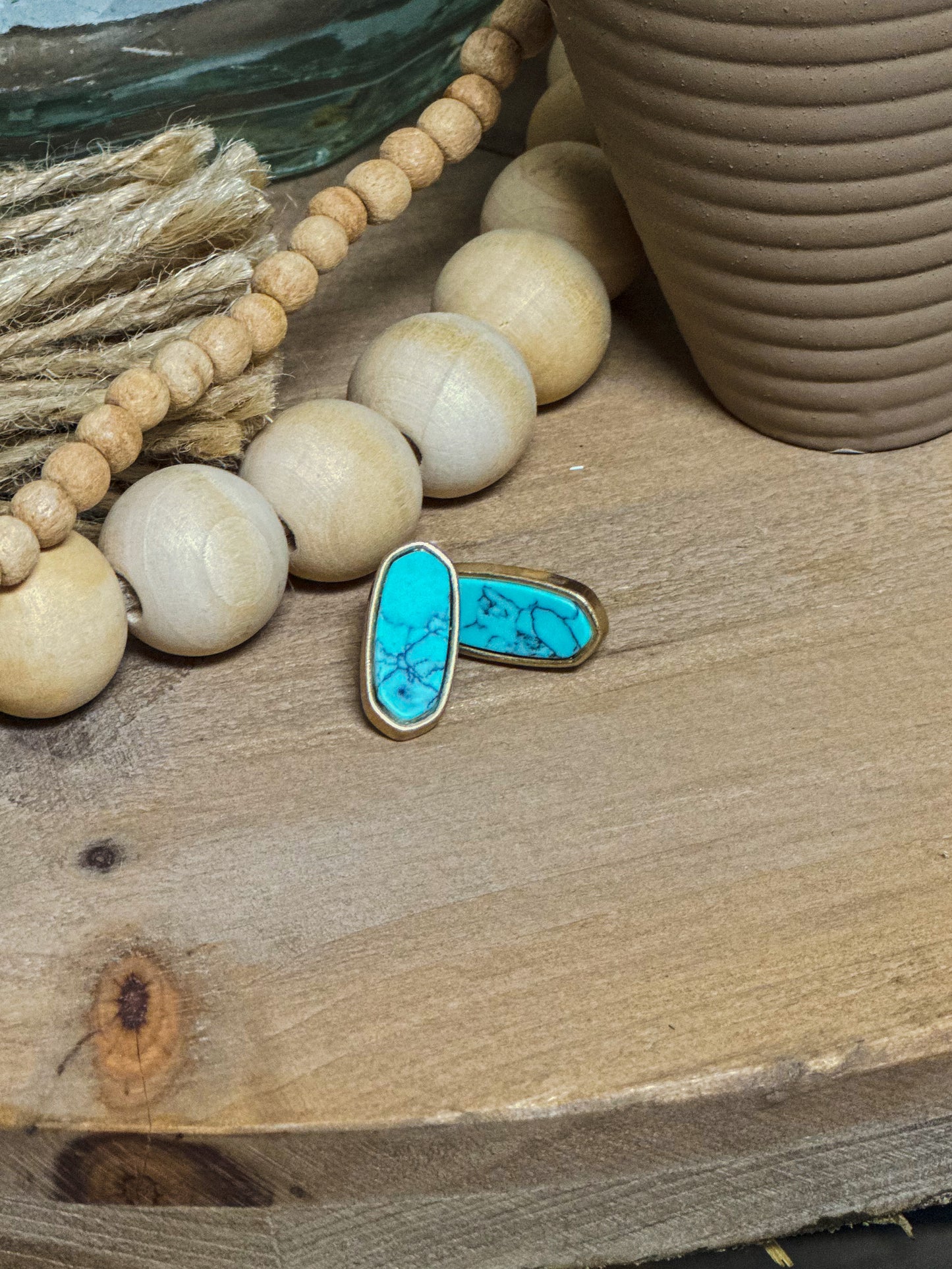Day Date Studs, Turquoise