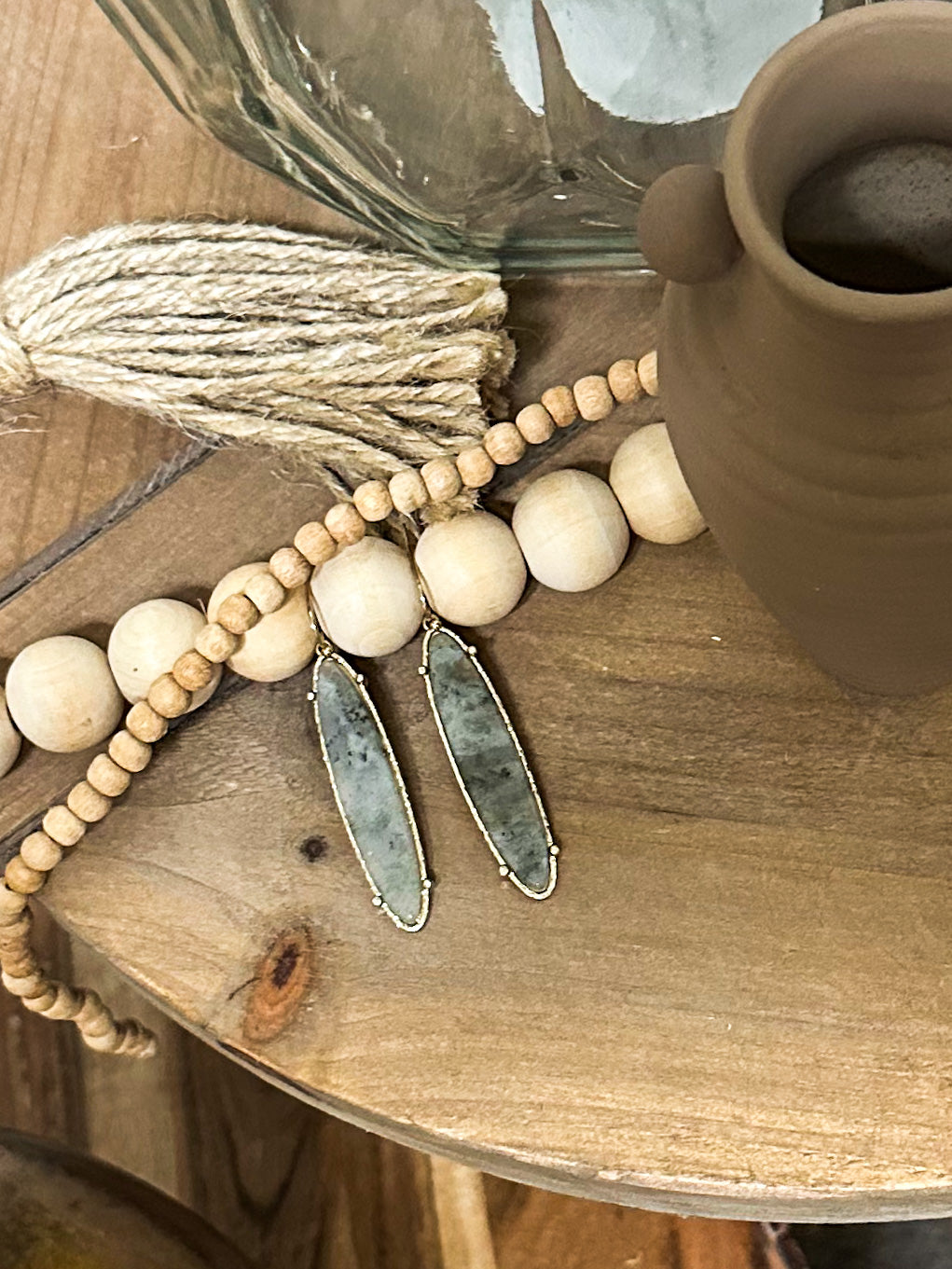 Dress It Up Oval Earrings, Labradorite
