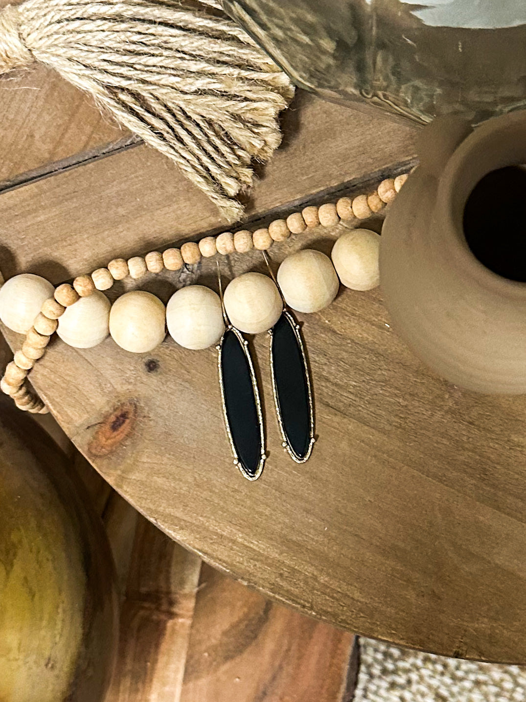 Dress It Up Oval Earrings, Black
