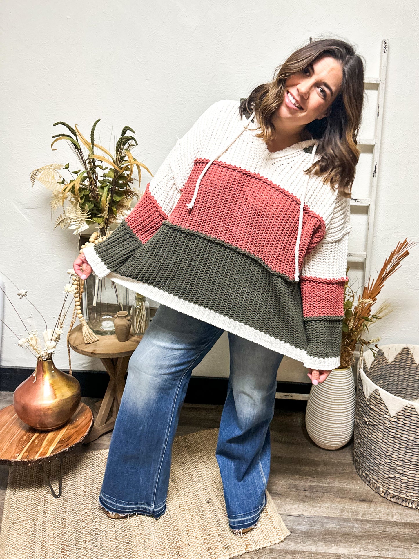 Brick Setter Hooded Sweater, Olive