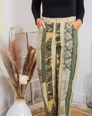 Nomadic Bloom Patchwork Pants, Tan