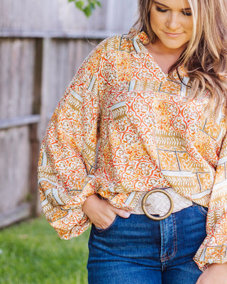 Saffron Dreams Blouse, Mustard