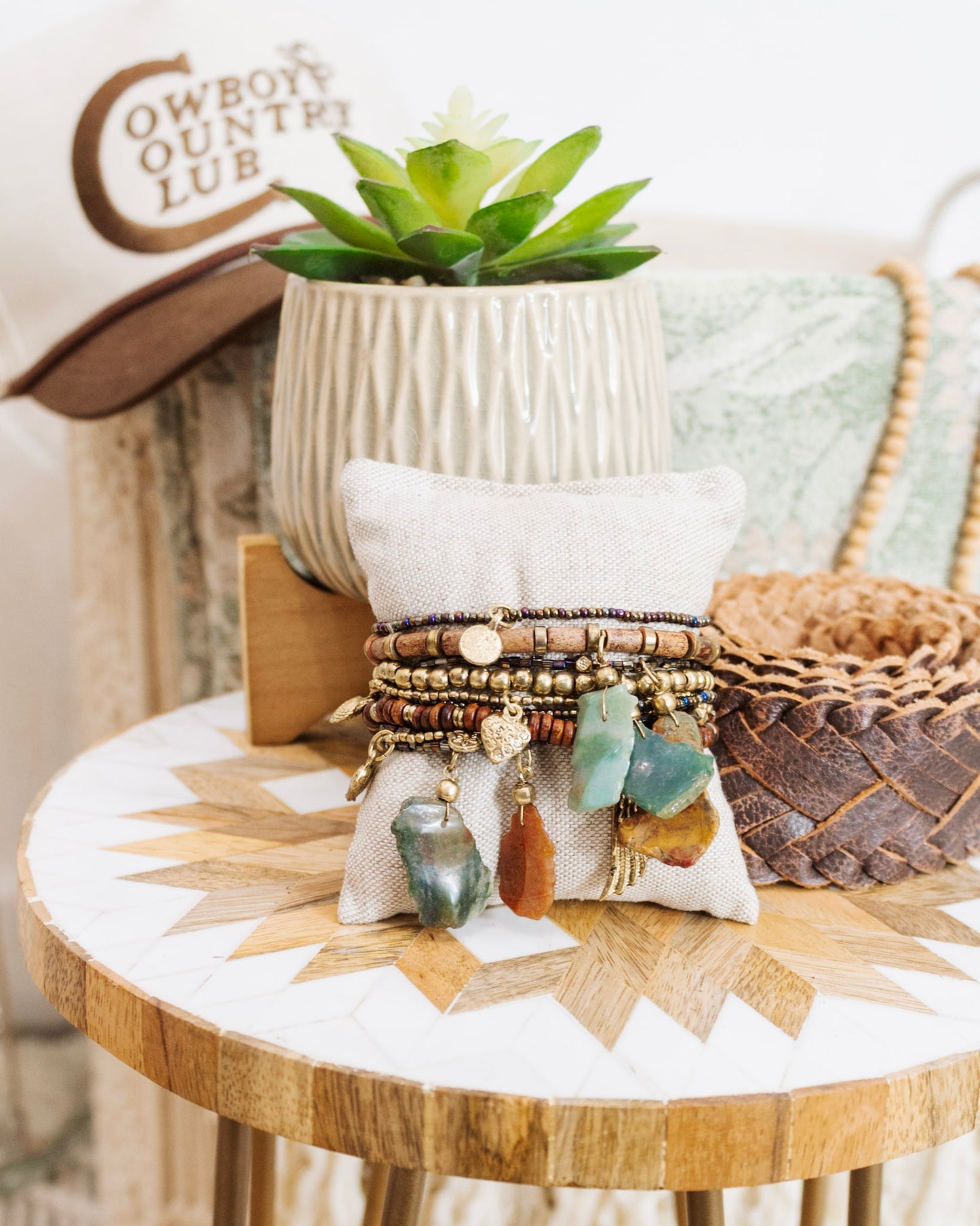 Sage & Sand Bracelet Stack, Multi