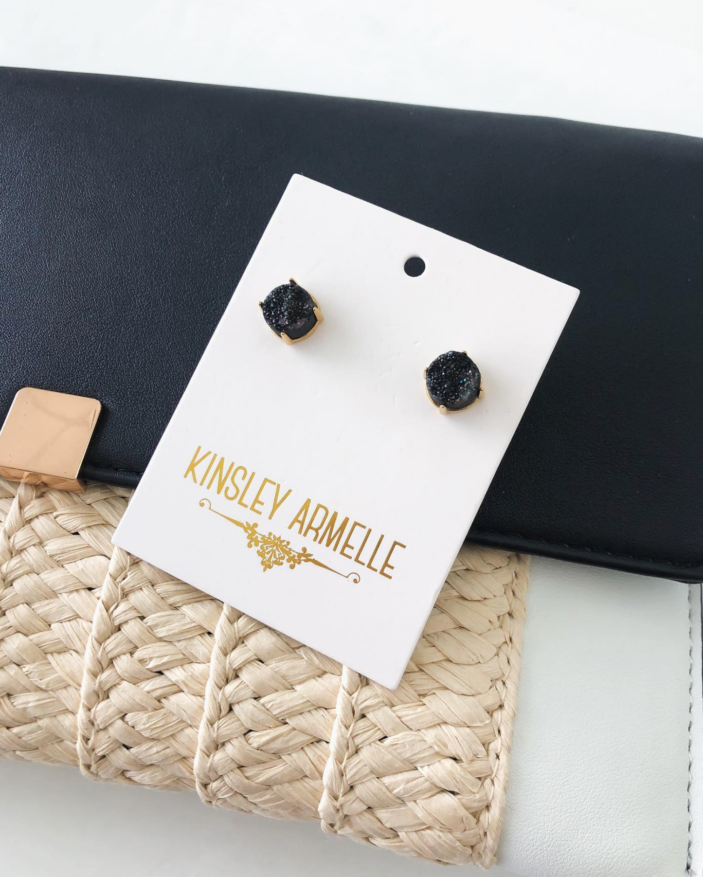 Eden Collection - Raven Quartz Studs
