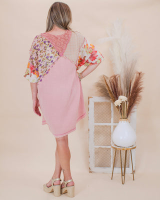 Sunlit Boho Tunic Mini Dress, Coral