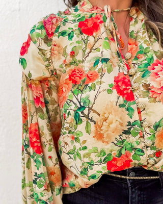 Terra-cota Bloom Top, Cream