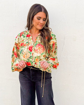 Terra-cota Bloom Top, Cream