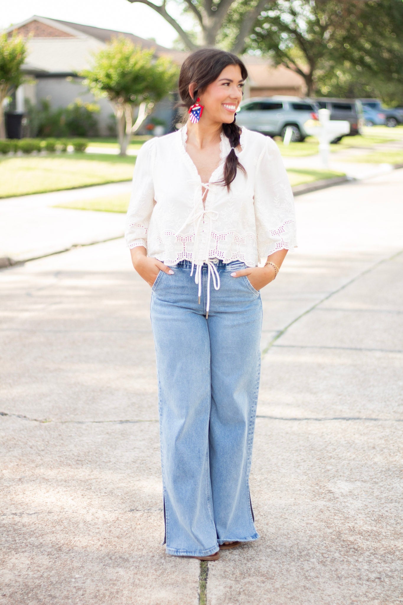The Daisy Breeze Eyelet Top, Cream