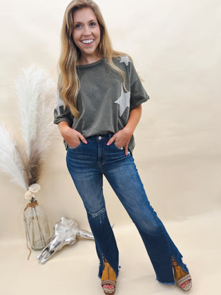 The Evan HR Flare Jean, Risen Dark