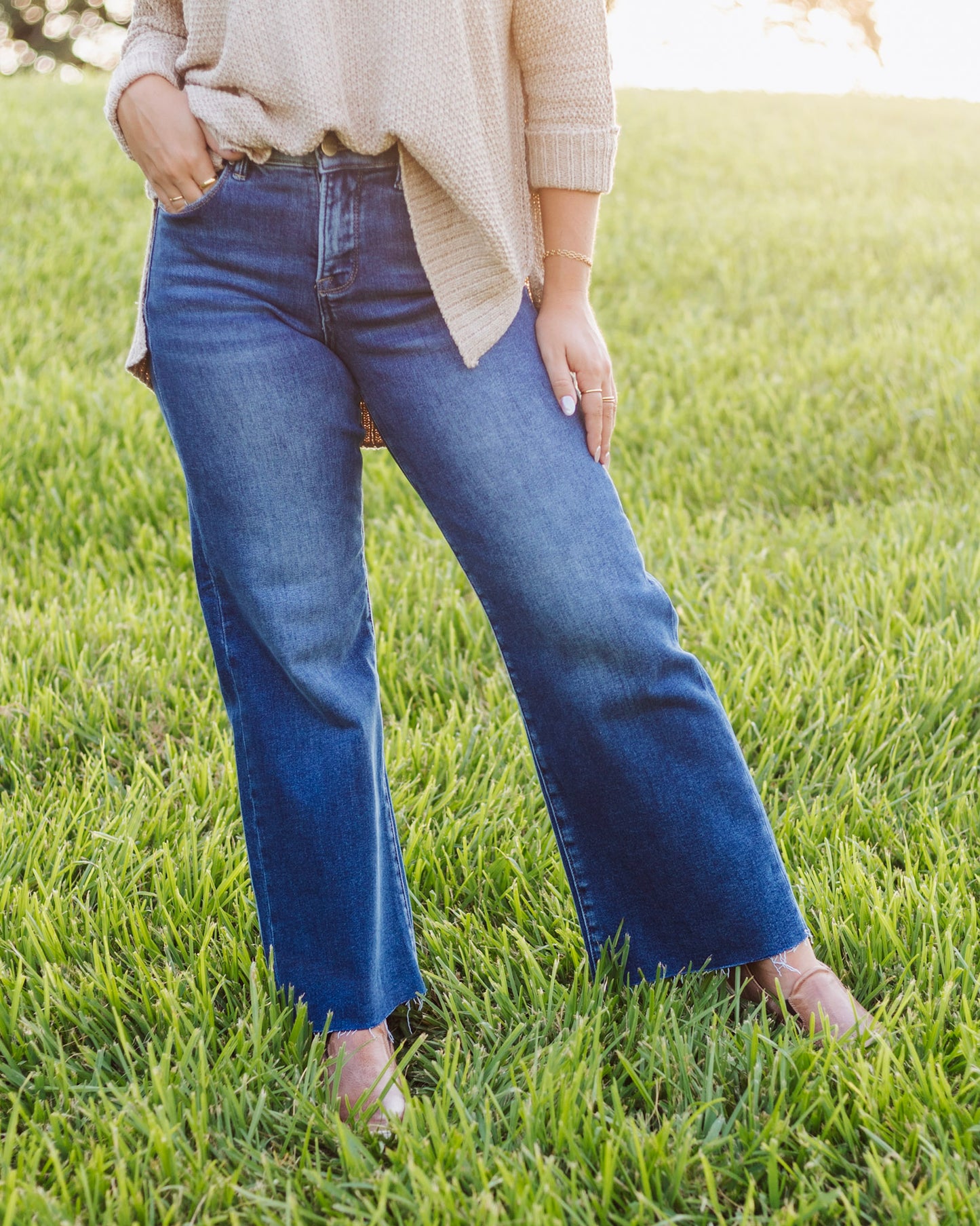 The Robbie MR Wide Leg Crop, Risen Dark