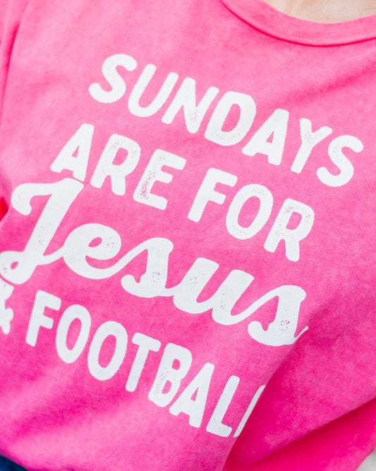 Jesus & Football Graphic Tee, Pink