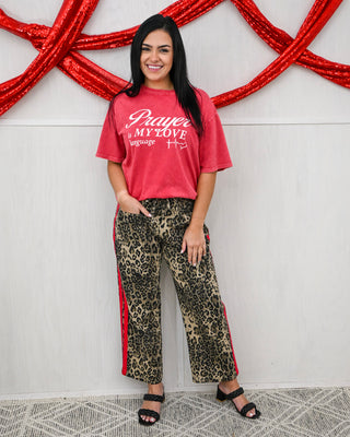 Speak My Love Language Graphic Tee, Red