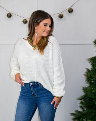 Timeless Comfort Oversized Sweater, White