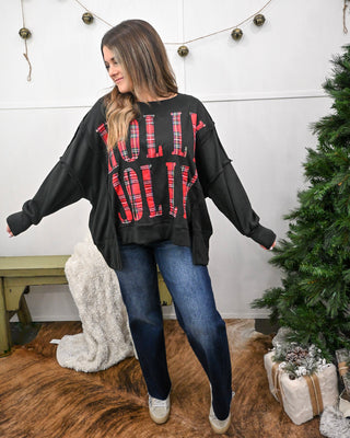 Holly Jolly Sweatshirt, Black