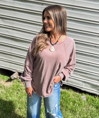 Bonfire Side Oversized Tee, Brown
