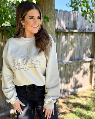 Nativity Scene Sweatshirt, Cream