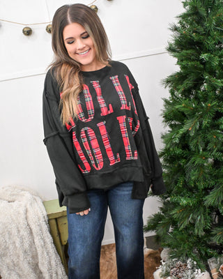 Holly Jolly Sweatshirt, Black