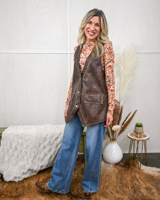 Keep Me Warm Vest, Brown