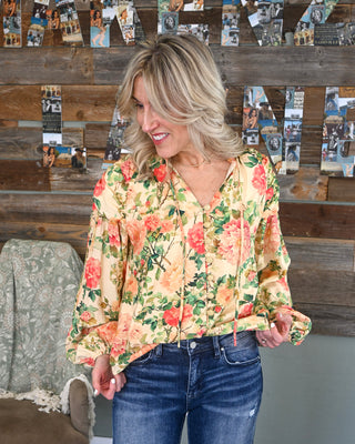 Terra-cota Bloom Top, Cream