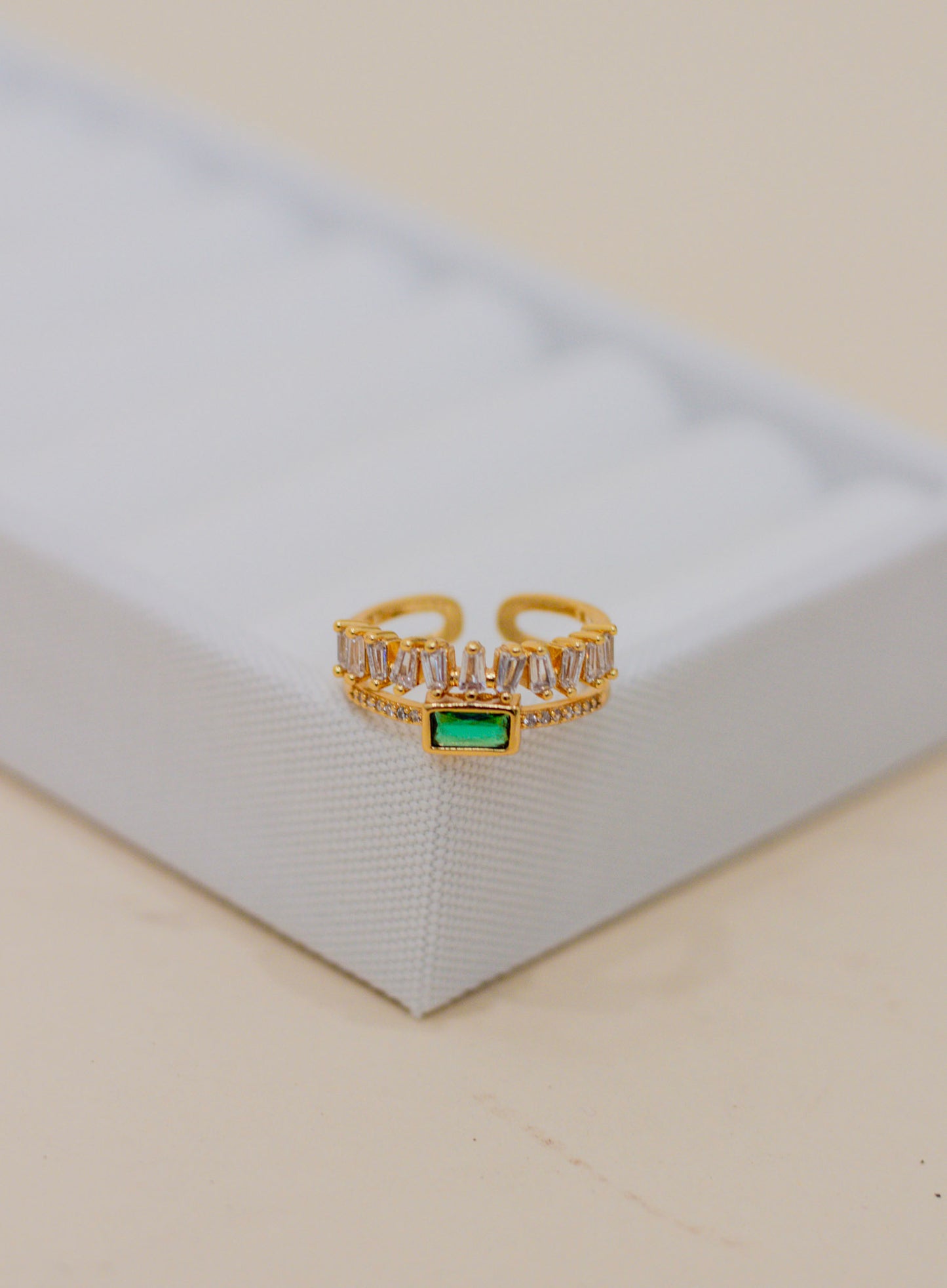 Clarissa Collection - Jade Stacked Ring, Gold