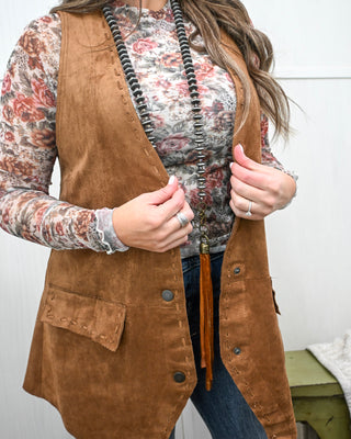 Alpine Ridge Suede Vest, Camel