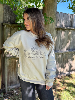 Nativity Scene Sweatshirt, Cream