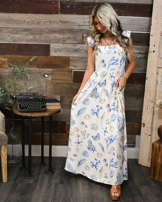 Keeper of the Sea Maxi Dress, Cream