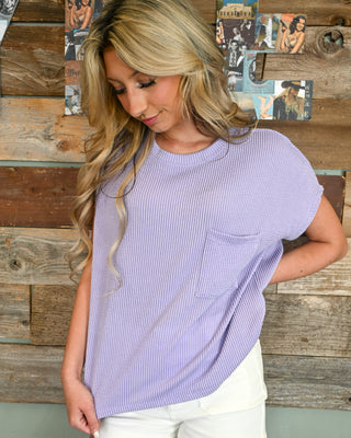 Cozy Core Pocket Tee, Lavender