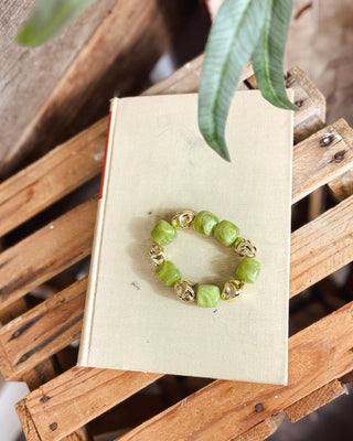 Pebbled Way Bracelet, Green