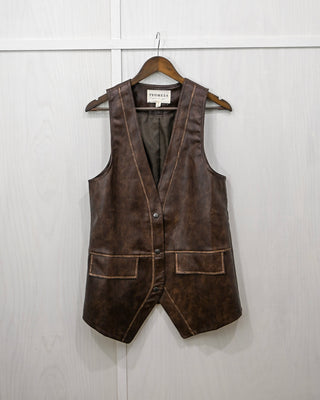 Keep Me Warm Vest, Brown