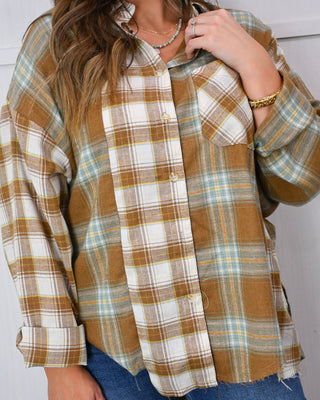 Canyon Trail Flannel Button Down, Brown