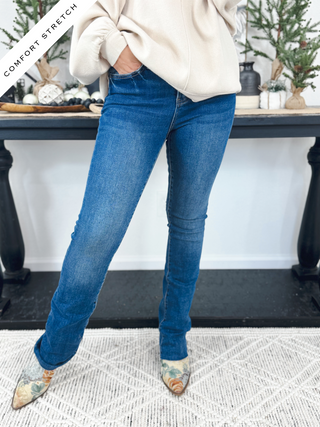 The Asher High Rise Bootcut Jean, Med Lovervet