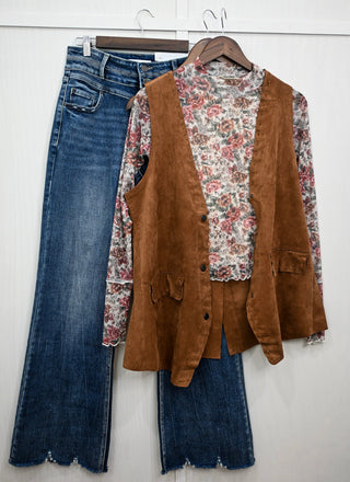 Alpine Ridge Suede Vest, Camel