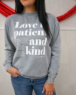 Love is Patient Graphic Sweatshirt, Grey