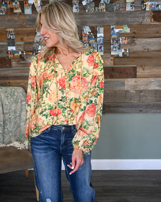 Terra-cota Bloom Top, Cream