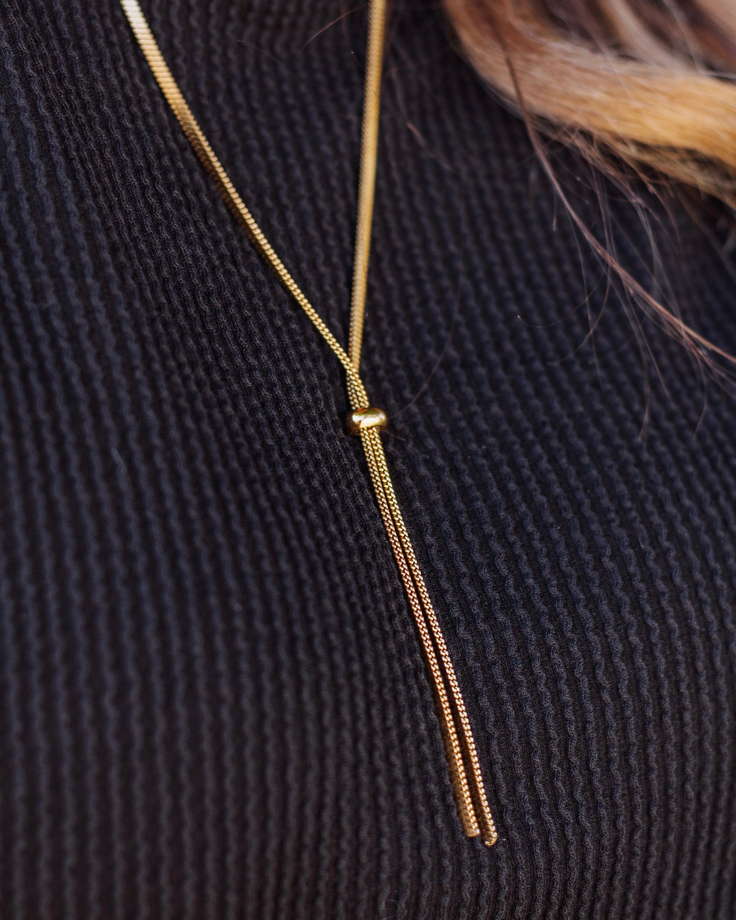 Clara Lariat Necklace, Gold